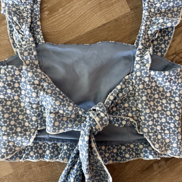 kirious Los Angeles Demin Embroidered Tie Back Top Size Xs - Picture 5 of 6